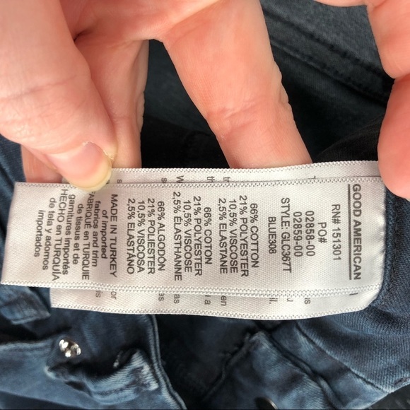 GOOD AMERICAN Good Legs High Rise Skinny Jeans Distressed Stretch Denim 6 28 - Picture 7 of 8